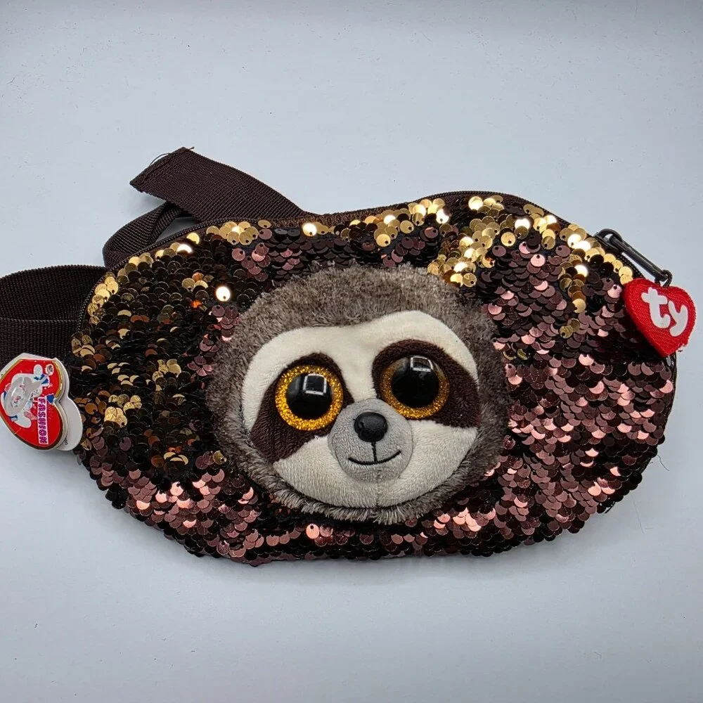 Ty Dangler Beanie Fashion Collection Sloth Sequin Belt Bag Kids Cute Casual